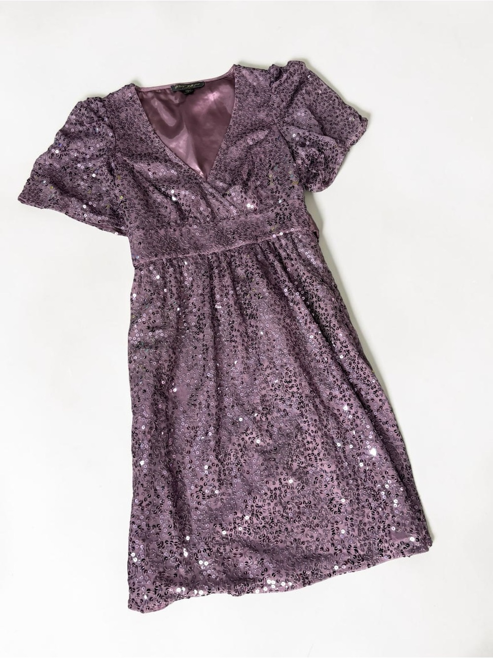 Betsey Johnson Y2K Sequin Mini Dress Plum Purple Party Cocktail Size 2